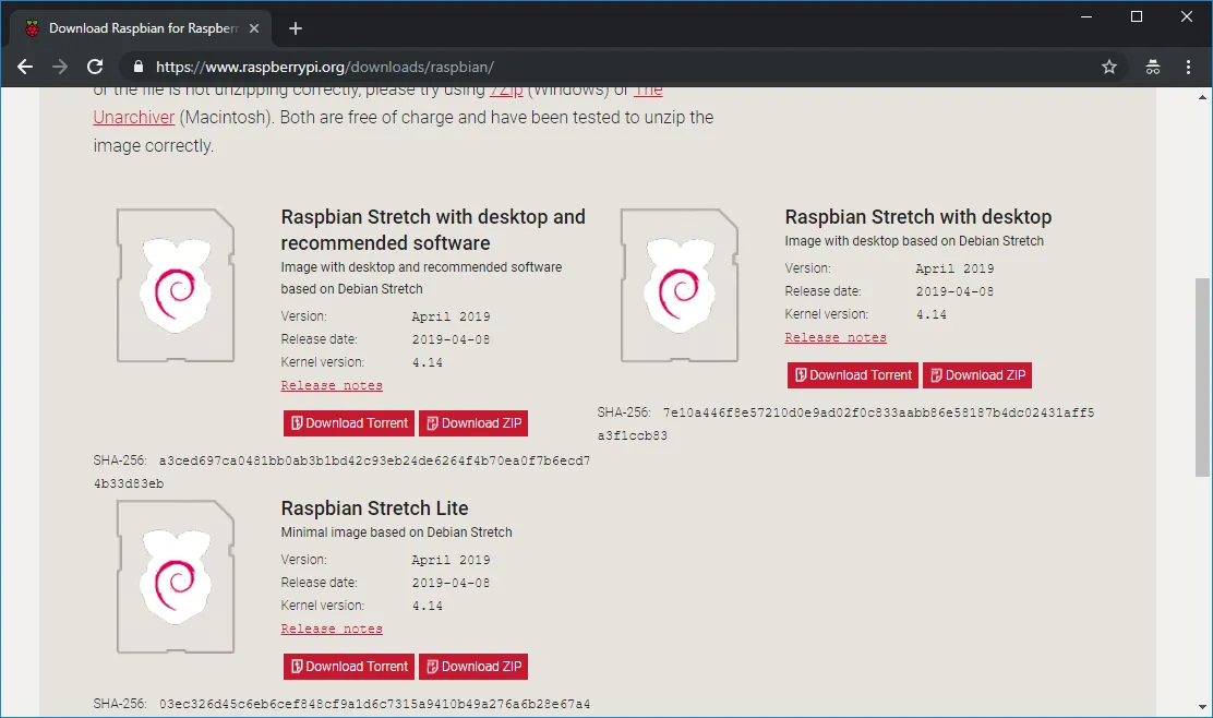 Download raspbian