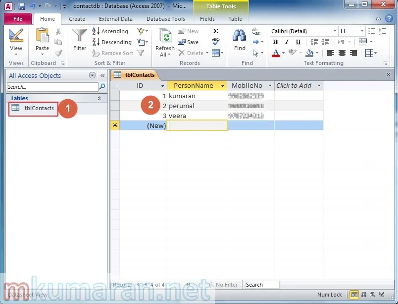 MS-Access insert some rows. 