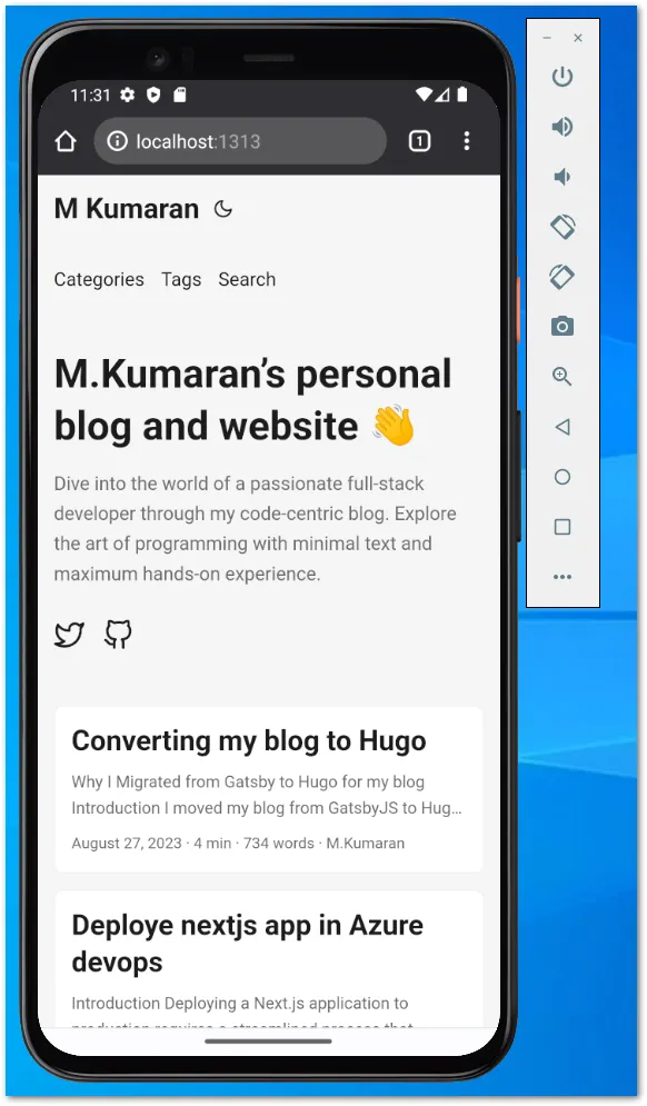 Android emulator with localhost