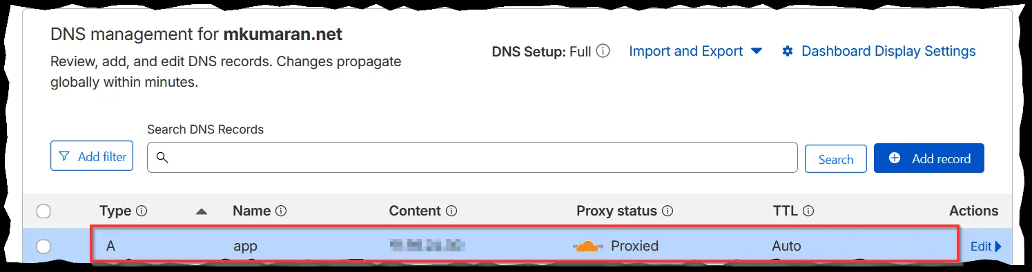 Cloud flare DNS