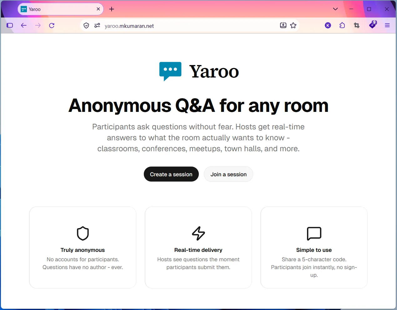 Yaroo: Making It Easier for Every Voice in the Room to Ask