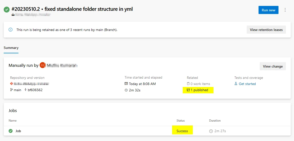 Pipeline running completed